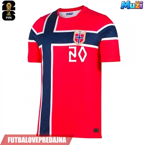 Lacne Muži Futbalové dres Nórsko Antonio Nusa #20 MS 2026 Krátky Rukáv - Domáci